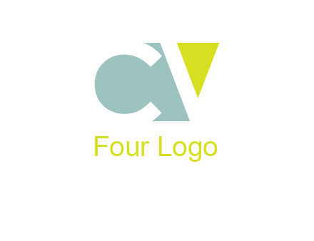 Letter CV are in rectangle logo