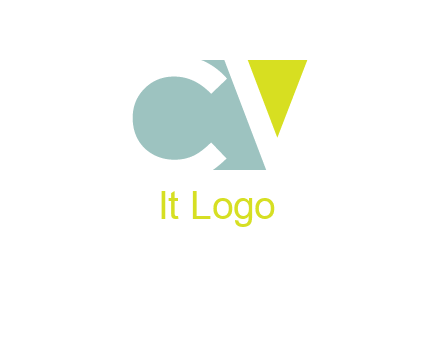 Letter CV are in rectangle logo