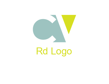 Letter CV are in rectangle logo