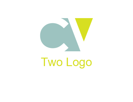 Letter CV are in rectangle logo