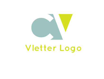 Letter CV are in rectangle logo