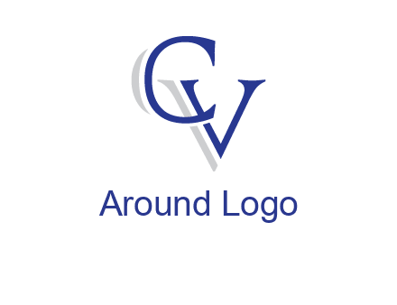 letter CV joined together with shadow