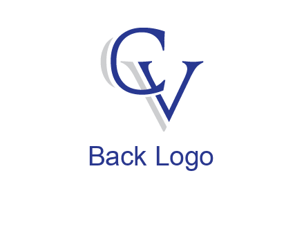 letter CV joined together with shadow