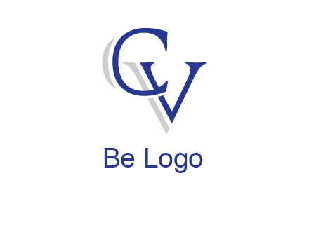 letter CV joined together with shadow