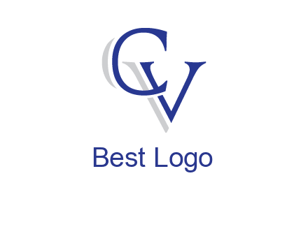 letter CV joined together with shadow
