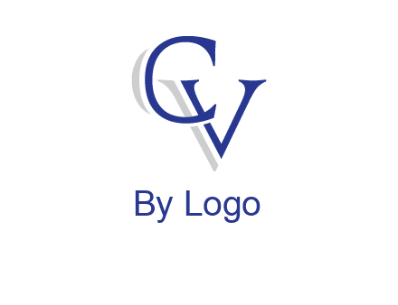 letter CV joined together with shadow