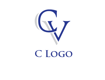 letter CV joined together with shadow