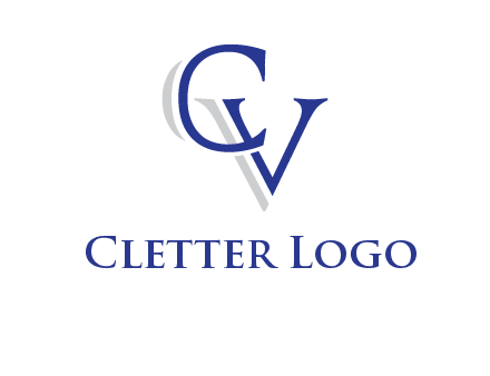 letter CV joined together with shadow