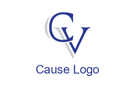 letter CV joined together with shadow
