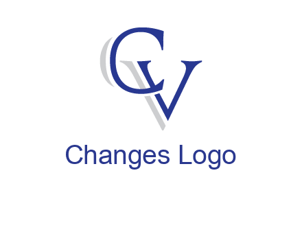 letter CV joined together with shadow