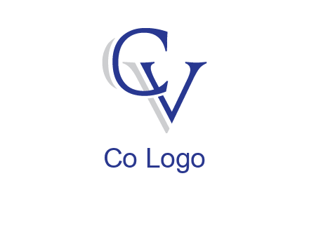 letter CV joined together with shadow