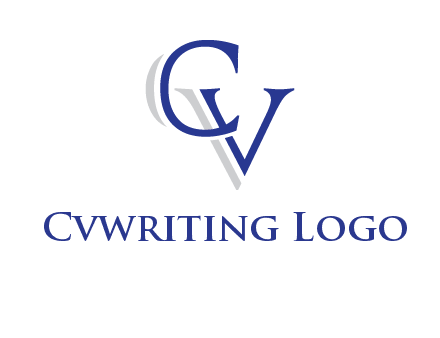 letter CV joined together with shadow
