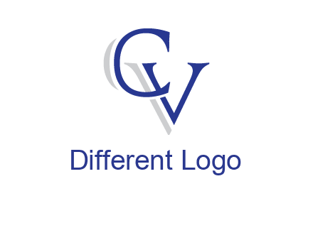 letter CV joined together with shadow