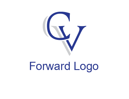 letter CV joined together with shadow