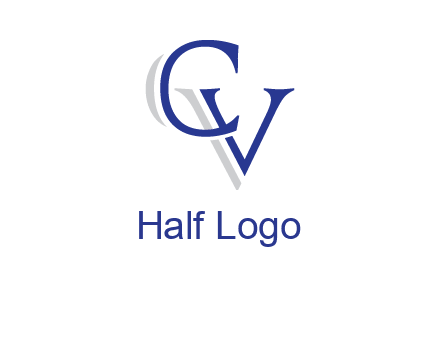 letter CV joined together with shadow