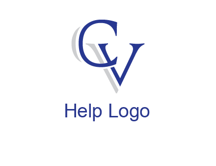 letter CV joined together with shadow