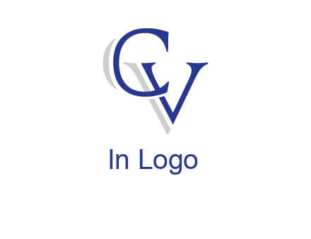 letter CV joined together with shadow