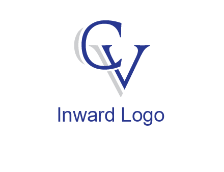 letter CV joined together with shadow
