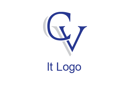 letter CV joined together with shadow