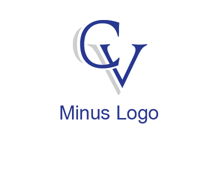 letter CV joined together with shadow