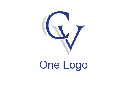 letter CV joined together with shadow