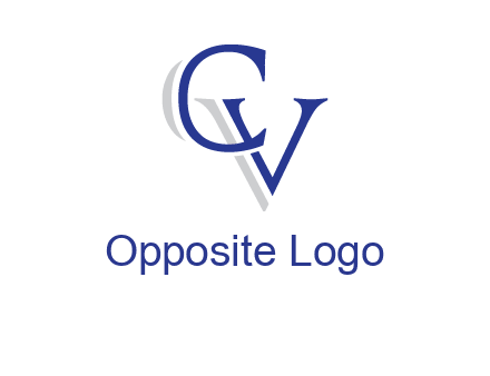 letter CV joined together with shadow