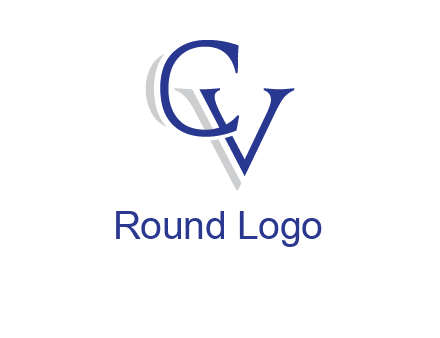 letter CV joined together with shadow