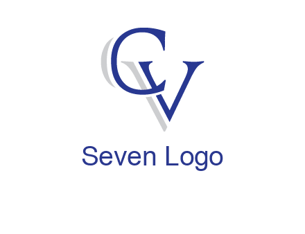 letter CV joined together with shadow