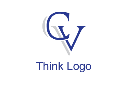 letter CV joined together with shadow