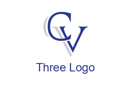 letter CV joined together with shadow