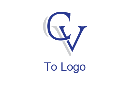 letter CV joined together with shadow