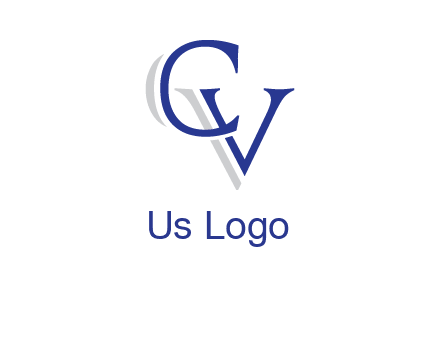 letter CV joined together with shadow