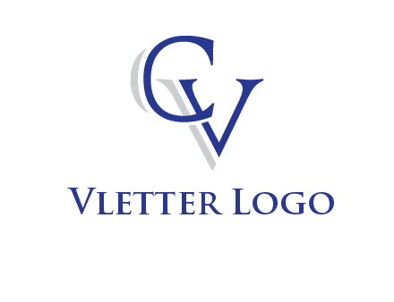 letter CV joined together with shadow
