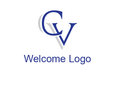 letter CV joined together with shadow