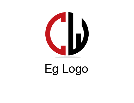 letter CW forming circle