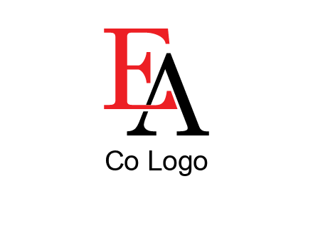 letter EA joined together