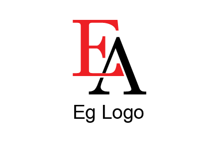 letter EA joined together
