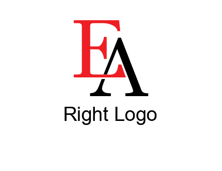 letter EA joined together