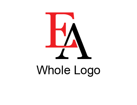 letter EA joined together