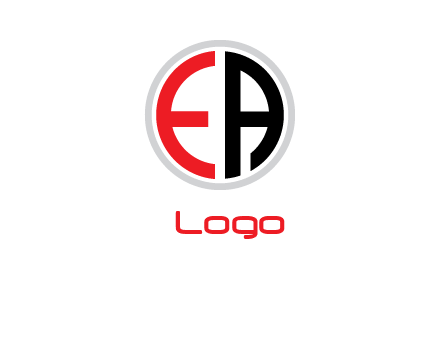 Letters EA are in circle logo