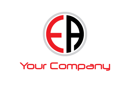 Letters EA are in circle logo