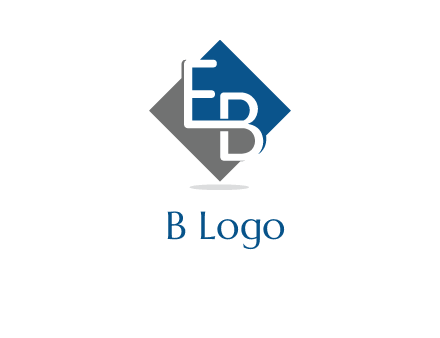 Letters EB are in Rhombus shape logo
