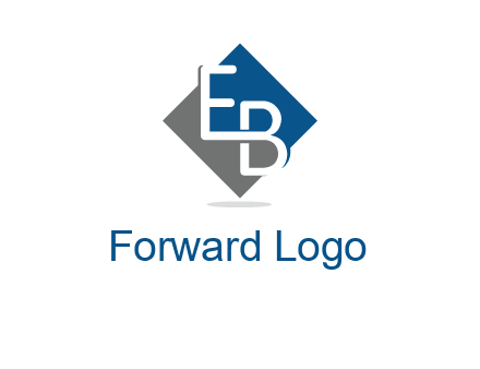 Letters EB are in Rhombus shape logo