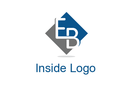 Letters EB are in Rhombus shape logo
