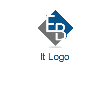 Letters EB are in Rhombus shape logo