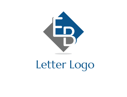 Letters EB are in Rhombus shape logo