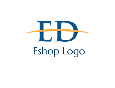 swoosh across letter ED