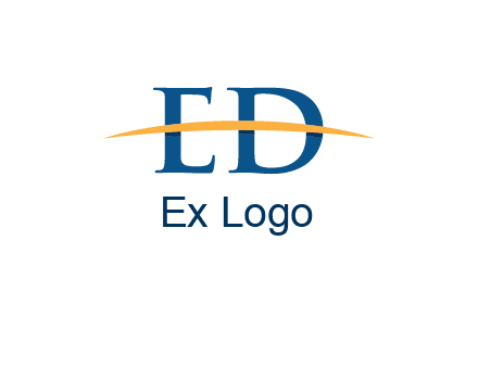 swoosh across letter ED