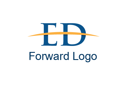 swoosh across letter ED