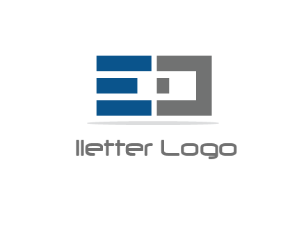 abstract blocky letter ED